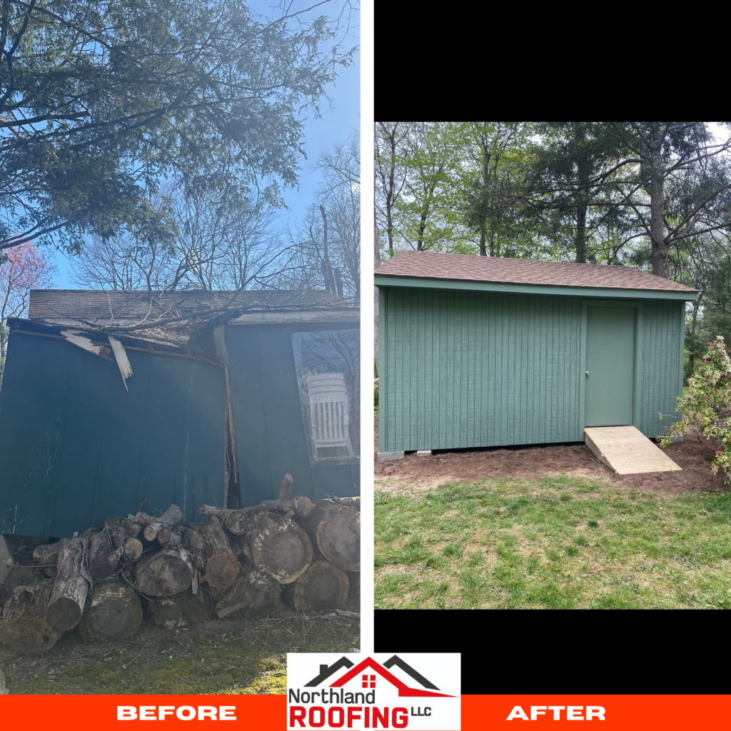 before after emergency roof repair redding ct by Northland Roofing LLC